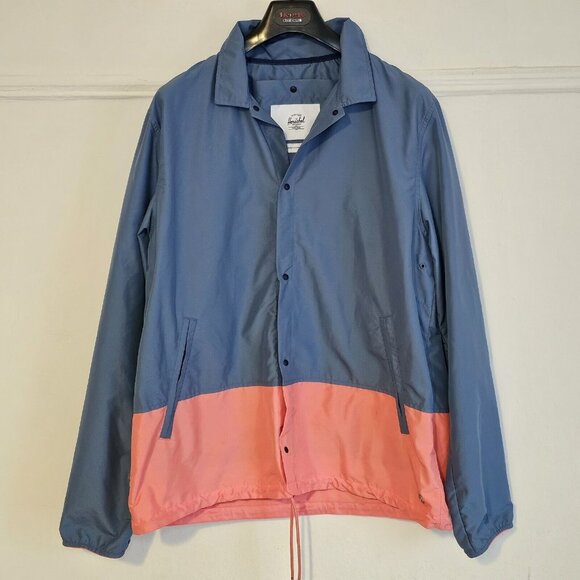 Herschel Supply Co. Voyage Coach Packable Jacket Windbreaker sz Large L Blue - Picture 9 of 12